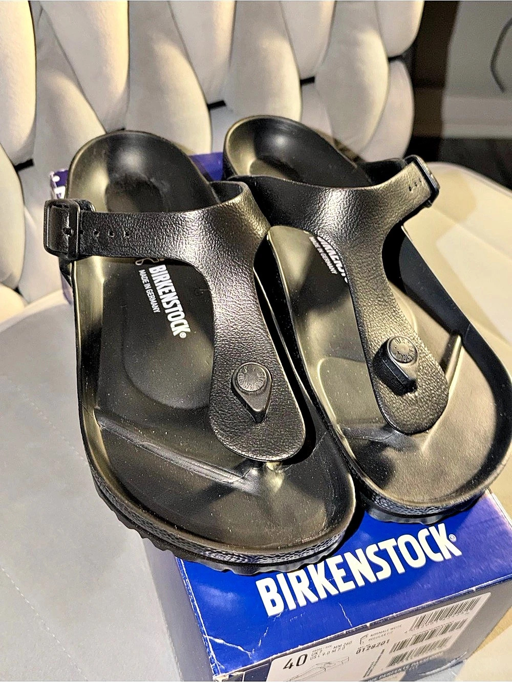 Birkenstock Gizeh EVA Black US 9.0 W/ 7.0 M.  New in box.